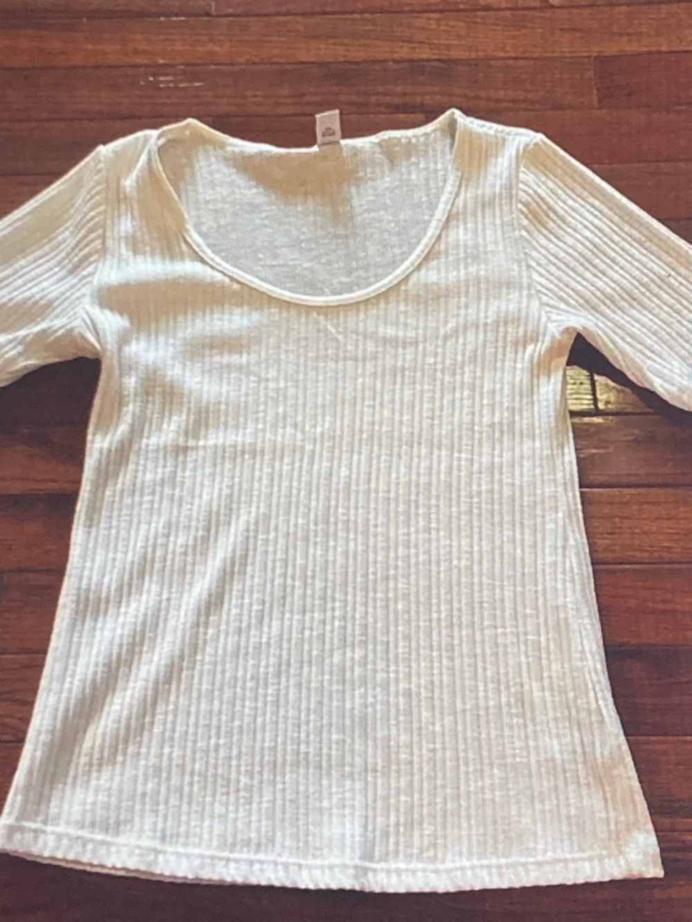 Old Navy Ivory Ribbed Scoop Neck Tee